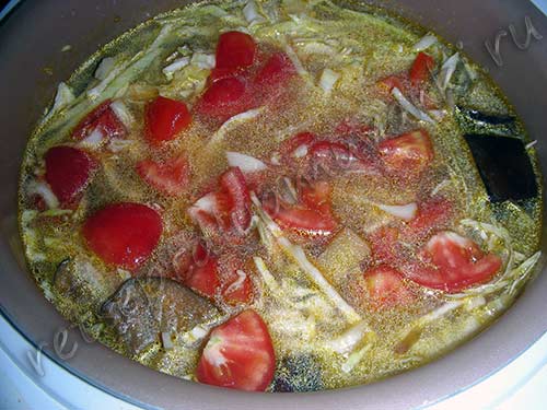 Овощной суп с баклажанами в мультиварке