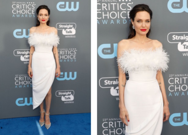 Словно ангел: Анджелина Джоли появилась на 23 церемонии Critics’ Choice Awards в роскошном снежно-белом платье