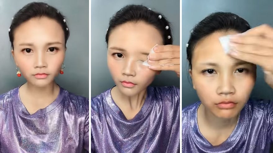 В сети появились кадры того, как 20 азиатских девушек снимают мэйк-ап. К такому мы готовы не были